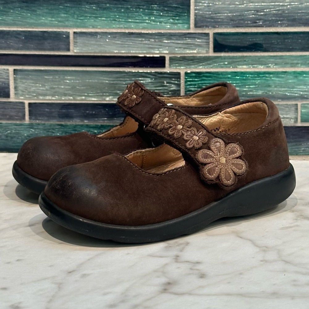 [SOLD] Stride Rite Giovana Mary Jane Nubuck Leather Brown Toddler Dress Shoes